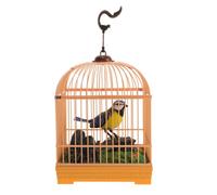 VINTORKY Juguete Jaula de Pájaro Activado por Sonido con Diseño Realista de Plástico, Pieza Decorativa Portátil Adultos, Entretenimiento Interactivo