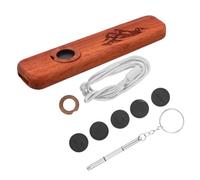VINTORKY Kazoo de Madera de Palo de Rosa Marrón con Diseño Estilo Shanchuan Peaceful Deer, Ligero Necesidad de Teoría Musical, Adecuado para Fiestas Musicales y Aula