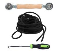 VINTORKY Kit de Reparación y Gancho de Acero al Carbono Rodillo de Madera para Mosquiteras Herramienta Resistente para Proyectos DIY y Ventanas Variadas