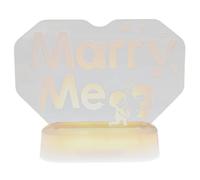 VINTORKY Lámpara LED de Acrílico Blanco Letras Marry Me', Decoración Romántica para Aniversario y Propuesta, Crea Ambiente Especial y Luz Visual para Dormitorio
