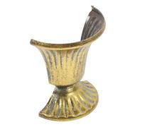 VINTORKY Maceta de Pared de Hierro Dorado Diseño Rústico y Tamaño Mini, Maceta Vintage en Forma de Medio Jarrón para Decoración de Jardín y Pintura al Óleo