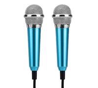 VINTORKY Micrófono Móvil Mini Metálico Azul 2piezas para Teléfono Celular Función Plug And Play Fácil de Transportar para Karaoke y Grabación Varios estilos