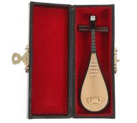 VINTORKY Modelo Miniatura de Pipa Laúd de 10 Cm Soporte y Caja, Accesorio Fotográfico Decorativo para Hogar, Instrumento Musical Pequeño para Exhibición y Obsequio Creativo