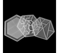 VINTORKY Molde de Silicona Hexagonal para Puzzle Diy, 3 Piezas Reutilizables para Manualidades Creativas y Actividades Manuales en Casa
