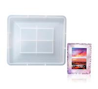 VINTORKY Molde de Silicona para Marco de Fotos Decorativo Pequeño Rectangular, Flexible y Lavable, Molde DIY para Manualidades de Exhibición de Imágenes y Creación de Marcos Personalizados