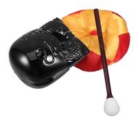 VINTORKY Muyu Budista Sintético 4 Pulgadas Cojín de Meditación y Mazo, Bloque de Templo Grabado para Canto Religioso y Decoración de Budista