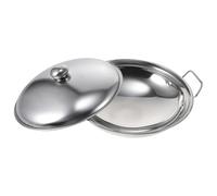 VINTORKY Olla Seca de Acero Inoxidable Tapa, 28 Cm, Utensilio de Cocina Doble Asa, Antiadherente, Resistente a Altas Temperaturas, Adecuado para Estufa y Cocina Familiar Estilo Aleatorio