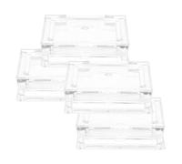 VINTORKY Paleta Vacía Transparente Cuadrada para Sombras de Ojos, 4 Piezas Mini Portátiles de Plástico Duradero, Recipientes Rellenables para Maquillaje, Bálsamo Labial y Colorete,