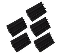 VINTORKY Paneles Acústicos Antillamas para Trampas de Graves, Espuma Absorbente de Sonido 12x12x24 Cm Negra, Set de 5 Piezas para Insonorización Profesional en Estudio, Sala de Grabación