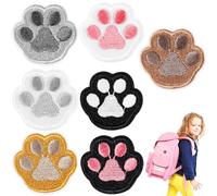 VINTORKY Parche Bordado Autoadhesivo de Pata de Perro para Ropa y Jeans, 7 Piezas para Reparación y Decoración en Múltiples Prendas y Accesorios