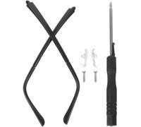 VINTORKY Patillas de gafas en TR negro, kit de reparación con almohadilla nasal y destornillador para gafas de lectura y uso diario