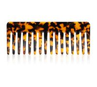VINTORKY Peine Antiestático de Láminas de Acetato Peine de Dientes Anchos para Cabello Rizado sin Mango en Color Carey Adecuado para Cuidado y Peinado Diario