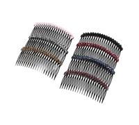 VINTORKY Peine Lateral Cabello 7 Dientes de Gemas de Imitación, Accesorio de Mezcla de Colores, Peine de Dientes para Peinar y Sujetar Cabello en Ocasiones Obsequios como Color Aleatorio