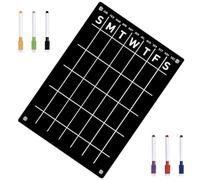 VINTORKY Planificador Semanal Magnético de Acrílico Negro Diseño Magnético y Escritura para Nevera, Tablero de Mensajes Borrable Adecuado para Organización Familiar