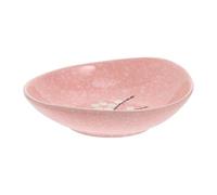 VINTORKY Plato de Cerámica Rosa Pintado a Mano, Reutilizable y Fácil de Limpiar, Adecuado para Servir Frutas y Fideos en Casa Hotel