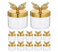 VINTORKY Recipientes para almacenar alimentos redondos de plástico dorado, 12 cajas para regalos de fiesta y recuerdos de boda