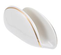 VINTORKY Servilletero de Cerámica Borde Dorado, Soporte Delicado para Pañuelos Estándar, Servilletero Decorativo para Encimera, Adecuado para Cocina y Restaurante, Accesorio Funcional