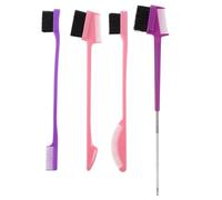 VINTORKY Set de 4 Cepillos para Cejas y Pestañas de Doble Cabezal, Multifuncional, Peine de Cejas, Cepillo de Pestañas, Nylon y Abs, Diseño Variado para Maquillaje Color Color Aleatorio