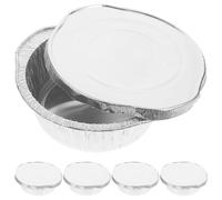 VINTORKY Set de 5 Capacillos de Papel de Aluminio para Hornear, Resistentes a Altas Temperaturas y Ligeros, Ideales para Preparar Alimentos al Aire Libre
