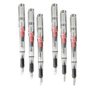 VINTORKY Set de 6 Plumas Estilográficas Transparentes Fáciles de Llevar y Compactas para Caligrafía Punta de 0.7 a 2.9mm Ideales para Decoracion Colegio y Uso Escolar