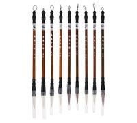 VINTORKY Set de 9 Pinceles para Caligrafía Creativa en Material Sintético Marrón, Ideales para Arte y Escritura, Prácticos para Uso Diario