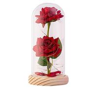 VINTORKY Simulada De Rosa con De Decoración De Rosas con Cadena De Luces Led Adorno De Escritorio para San Valentín Flor Falsa