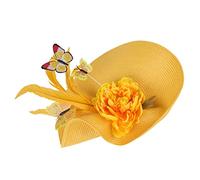 VINTORKY Sombrero de Copa para Mujer Tocado de Fiesta de Té Diadema de Exagerada Accesorios de Novia para Cabello