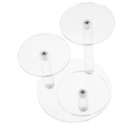 VINTORKY Soporte Acrílico Transparente Redondo de 3 Niveles para Exhibición de Joyas, Perfumes y Figuras de Colección, Organizador Compacto para Decoración del Hogar