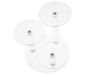 VINTORKY Soporte Acrílico Transparente Redondo de 3 Niveles para Exhibición de Joyas, Perfumes y Figuras de Colección, Organizador Compacto para Decoración del Hogar