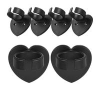 VINTORKY Soporte Antivuelco para Micrófono Clip de Pared Negro, 6 Unidades en Forma de Corazón, Accesorios para Montaje en Estudios y Salas de Karaoke