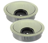VINTORKY Tapa de Orificio de Cable Redonda 2 Piezas de Aleación de Zinc Dorada Organizador de Cables Versátil y Delicado para Escritorio para Espacio de Trabajo