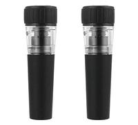 VINTORKY Tapón de Vino Portátil Bomba de Vacío Integrada, Silicona Resistente, Color Negro, Tamaño Grande, 2 Piezas, Adecuado para Conservar Sabor y Frescura en Botellas de Vino