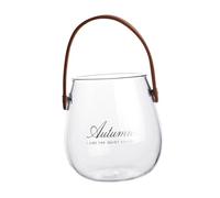 VINTORKY Tarro de Pequeño con Asa de Cuero Florero Decorativo para Hogar Recipiente Hidropónico Versátil Almacenamiento Creativo y Ornamentación Moderna