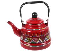 VINTORKY Tetera de Esmalte Gruesa Vintage 1.5L Hervidor para Estufa Acero Azul para Hogar Cocinas de Inducción Diseño Retro