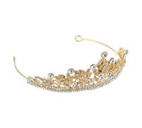 VINTORKY Tiaras de Princesa Dorada para Niña Gemas de Imitación, Tiara Creativa y Cómoda para Vestido de Novia y Celebraciones Obsequios