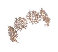 VINTORKY Tocado De Novia De Flores De Perlas Brillo Diadema Lujosa Para Bodas y Accesorio De Cabello Para Mujeres y