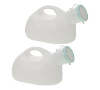 VINTORKY Urinario Portátil para Hombres 2000ml de Plástico Blanco con Tapa a Prueba de Fugas Ergonómico para Uso en Cama o Actividades al Aire Libre Pack de 2
