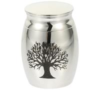 VINTORKY Urna Funeraria Pequeña de Acero Inoxidable para Cenizas de Mascotas Diseño Árbol Vida, Contenedor para Cenizas de Perro, Urna Cremación Portátil y Resistente, 1 Unidad