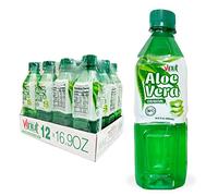 Vinut Jugo puro de aloe vera sabor original con pulpa (16.5 onzas líquidas, paquete de 12), no de concentrado, bebida fresca de aloe vera, rica fuente de calcio, sodio
