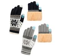 Vinuwu 2 pares de guantes de invierno para hombre y mujer, guantes térmicos para pantalla táctil con forro polar, tejido elástico cálido para correr, esquí, ciclismo, equitación, senderismo, camping