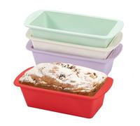 Vinuwu 4pcs Molde Silicona, 19.2x9.5x5.5cm Moldes Reposteria, Molde Silicona Freidora de Aire, Rectangular Molde para Tarta Pan Bizcoch, Air Fryer Accesorios
