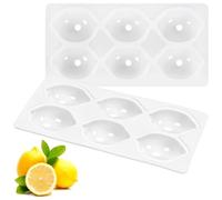 Vinuwu 6 moldes de silicona con forma de limón, 3D de limones, frutas para brownies, tartas de mousse, postres horneados, decoración de pasteles (blanco)