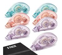 Vinuwu 6Pcs Celo Doble Cara, Pegamento en Cinta Roller, Cinta Adhesiva Doble Cara Transparente Dispensador, Accesorios de Libro de Recortes para Tarjetas de álbum de proceso Journal - 6mmx6m