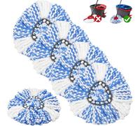 Vinuwu Paquete de 5 recambio fregona con pedal compatibles con Vileda H2prO Spin Mop, kit de recarga de microfibra para sistema RinseClean de 2 depósitos, cabezales lavables y reutilizables