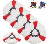 Vinuwu Paquete de 5 Recambio Mopas Compatibles con Vileda Turbo, Cabezales de fregona de Repuesto de Microfibra, Lavable a máquina