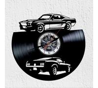 VINY WOODY Coche Clasico Estadounidense Reloj de Disco de Vinilo Muscle Car Pony Car Decoracion de Pared Regalo Original
