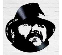 VINY WOODY Decoracion de pared de disco de vinilo Rostro de Kutxi Romero musico compositor vocalista escritor español