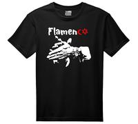 VINY WOODY Flamenco Camiseta Negra Arte Andaluz Algodon Unisex Las Manos de Un Dios (FR/ES, Letras, L, Regular, Regular, Negro)