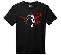 VINY WOODY Inolvidable Brandon Lee,Camiseta Negra Algodón, Manga Corta, Cuello Redondo, Estilo Casual, Diseño Gráfico Cine Culto (FR/ES, Letras, S, Regular, Regular, Negro)
