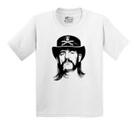 VINY WOODY Lemmy Camiseta Gráfica Unisex, Algodón, Cuello Redondo, Manga Corta, Estampado Gráfico, Estilo Casual, White Noise Series, Musica Rock (FR/ES, Letras, 3XL, Regular, Regular, Blanco)